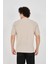 Unisex Waffle Kumaş Rahat Kol T-Shirt - Bej 4