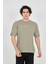 Unisex Jakar Kumaş Rahat Kol T-Shirt - Açık Yeşil 2