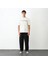 Unisex Bisiklet Yaka Baskılı Oversize T-Shirt - Beyaz 1