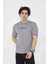 Unisex Bisiklet Yaka Slim Fit T-Shirt- Gri 1