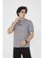 Unisex Bisiklet Yaka Slim Fit T-Shirt- Gri 3