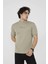 Unisex Bisiklet Yaka Slim Fit T-Shirt- Açık Yeşil 1