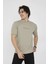 Unisex Bisiklet Yaka Slim Fit T-Shirt- Açık Yeşil 2