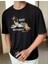 Unisex Baskılı Oversize T-Shirt - Siyah 2