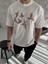 Unisex Nakış Işlemeli T-Shirt - Beyaz 2