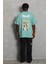 Unisex Oversize Baskılı Bisiklet Yaka T-Shirt - Mint Yeşili 4