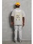 Unisex Oversize Baskılı Bisiklet Yaka T-Shirt - Gri 4