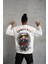 Erkek 3 Iplik Gangster Baskılı Sweatshirt - Beyaz 2