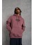 Erkek Paradise Baskılı Kapüşonlu Sweat - Gül Kurusu 3