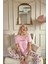 Pembe Summer Time Desenli Kısa Kollu Örme Kadın Pijama Takımı 3