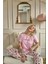 Pembe Summer Time Desenli Kısa Kollu Örme Kadın Pijama Takımı 4