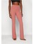Zenvy Women's High-Waisted Flared Leggings Pembe Kadın Tayt 3