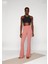 Zenvy Women's High-Waisted Flared Leggings Pembe Kadın Tayt 5