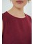 2444 Mini Keten Elbise - Bordo 4