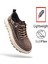 G25Y514 Hafif Tasarım Lastik Bağcıklı Fileli Erkek Kahverengi Kanvas Sneaker Spor Ayakkabı 3
