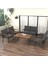 Hayal Serisi Modern Balkon, Bahçe, Cafe - Metal Kanepe Koltuk Takımı 2+2+1+1 -70 x 110 Masalı - Koyu Gri 2