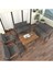 Hayal Serisi Modern Balkon, Bahçe, Cafe - Metal Kanepe Koltuk Takımı 2+2+1+1 -70 x 110 Masalı - Koyu Gri 3