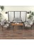 Hayal Serisi Modern Balkon, Bahçe, Cafe - Metal Kanepe Koltuk Takımı 2+2+1+1 -70 x 110 Masalı - Açık Gri 3