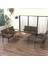Hayal Serisi Modern Balkon, Bahçe, Cafe - Metal Kanepe Koltuk Takımı 2+2+1+1 -70 x 110 Masalı - Kahverengi 1