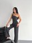 Asimetrik Crop Pantalon Ikili Takım - Füme 4