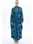 Şerit Garnili Kaftan Elbise Saks 1