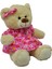 Elbiseli Tokalı Peluş Ayı 30 cm (Pembe) 2