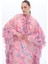 Kolları Fırfır Detaylı Kaftan Elbise Pembe 2
