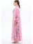 Kolları Fırfır Detaylı Kaftan Elbise Pembe 3