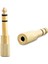 6.3 mm Stereo Erkek / 3.5 mm Stereo Dişi Sarı Metal Gold Jack Fiş Çevirici (4887) 1