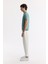 Erkek Nil Yeşili Polo Yaka Dokulu Triko T-shirt B005120 3