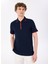 D5SM-TST3805 Lacivert - Kırmızı Relaxed Düz Erkek Polo T-Shirt 1