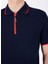 D5SM-TST3805 Lacivert - Kırmızı Relaxed Düz Erkek Polo T-Shirt 4