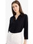 Regular Fit Basic Düz Uzun Kollu Siyah Gömlek K4655AZ25SP 4