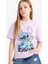 Kız Çocuk Disney Lilo & Stitch Relax Fit Bisiklet Yaka Kısa Kollu Tişört E2611A825SM 1