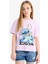 Kız Çocuk Disney Lilo & Stitch Relax Fit Bisiklet Yaka Kısa Kollu Tişört E2611A825SM 3