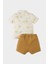 Erkek Bebek 2'li Takım Palmiye Desenli Kısa Kollu Polo Tişört Beli Lastikli Şort E8726A525SM 4
