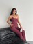 Asimetrik Crop Pantalon Ikili Takım - Gül Kurusu 1