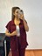 Bordo Bel Lastik Detaylı Yelekli Modal Takım 5