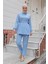 Taş Düğme Detaylı Takım Bebe Mavisi 3