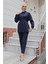 Taş Düğme Detaylı Takım Lacivert 3