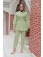 Taş Düğme Detaylı Takım Mint Yeşili 3
