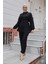 Taş Düğme Detaylı Takım Siyah 4
