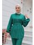 Taş Düğme Detaylı Takım Yeşil 4