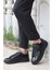 Valendo Siyah Rugan Garantili Erkek Günlük Casual Bağcıklı Tabanlı Sneaker Spor Ayakkabı VALENDO-5141 2