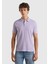 Erkek Lila Pamuk Göğsü Logo Işlemeli Düğmeli Polo T-Shirt 1