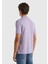 Erkek Lila Pamuk Göğsü Logo Işlemeli Düğmeli Polo T-Shirt 3