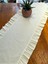 Bej Fırfırlı Runner, Kadife Dokulu 40 x 110, Koyu Gri, Dertsiz Runner 4