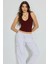 Bordo Derin V Yaka Pamuklu Basic Kadın Atlet MG2405 2