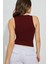 Bordo Derin V Yaka Pamuklu Basic Kadın Atlet MG2405 3