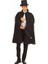 Siyah Sihirbaz Pelerini 120 cm ve Sihirbaz Şapkası 12 cm Yetişkin Boy Pop 1
